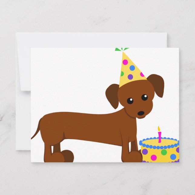 Cartão DaschundBDay (Frente)