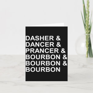 Cartão Dasher Dancer Prancer & Bourbon Natal Divertid