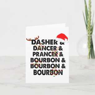 Cartão Dasher Dancer Prancer & Bourbon Natal Feriado