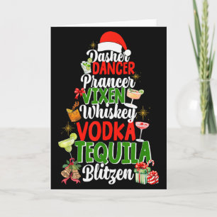 Cartão Dasher Dancer Prancer Vixen Moscato Vodka Tequila 