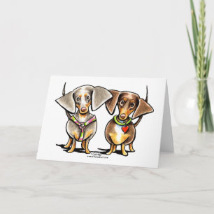 Cartão Dashing Dappled Dachshunds