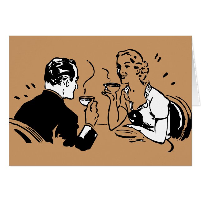 Cartão Data artística do café (Frente Horizontal)