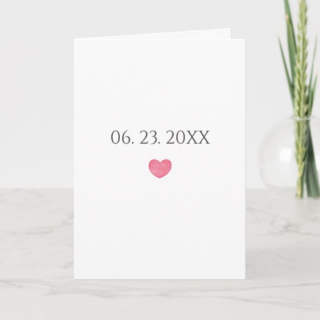 Cartão Data Personalizada Aniversário de Casamento Simple (Frente)