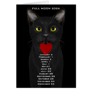 Cartão Datas da Lua Cheia  gato 2026