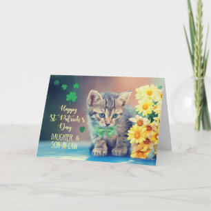Cartão Daughter and Son-in-Law St. Patrick’s Day Kitten
