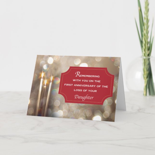 Cartão Daughter First Anniversary Remembrance Christmas (Frente)