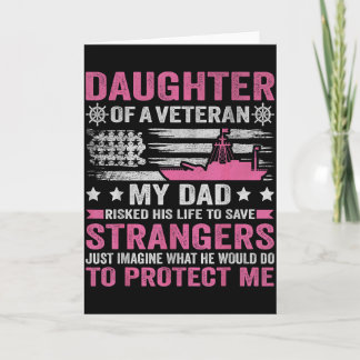 Cartão Daughter Of A Veteran Us Veteran Dad Daughter Vete