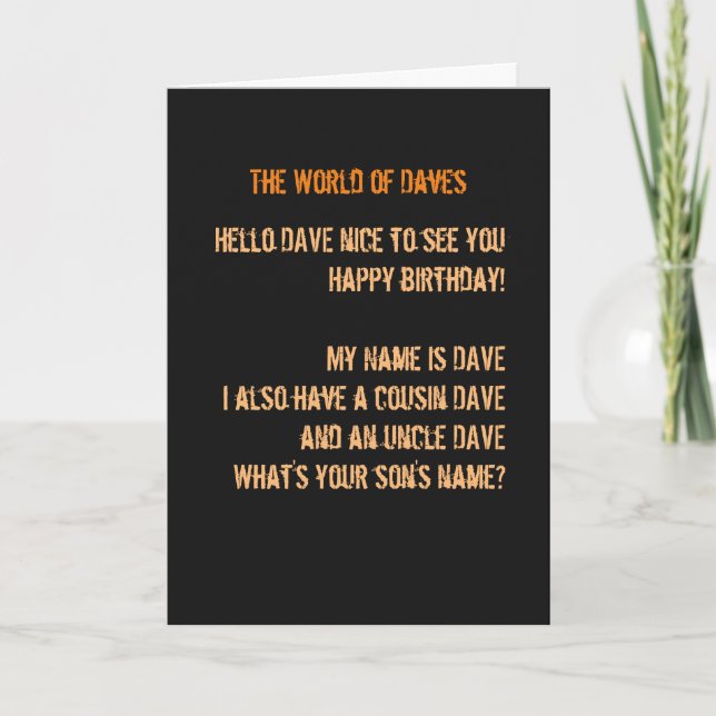 Cartão DAVE com filho John (Frente)