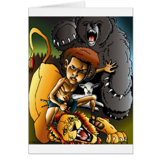 Cartão David e o leão