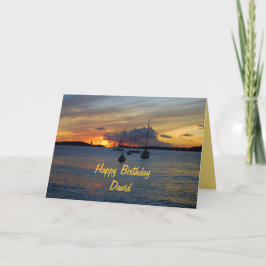 Cartão David Happy Birthday Sailboat no Sunset
