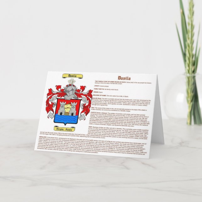 Cartão Davila (significado) (Frente)