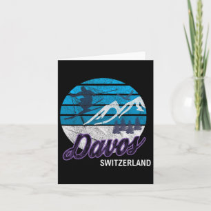 Cartão Davos Suiços Alps Suiça Ski Resort Snowboardi