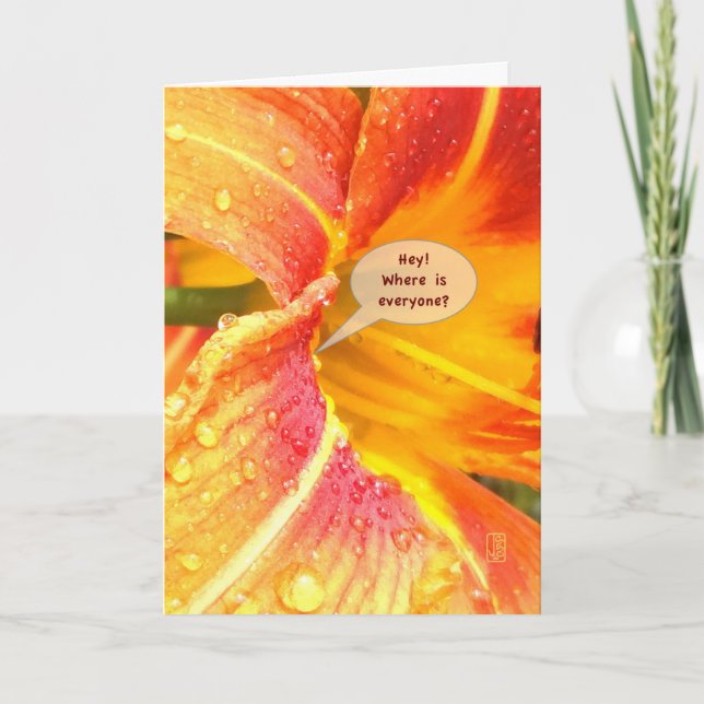 Cartão Day Lily Close Crop Missing You version 2 Card (Fe (Frente)