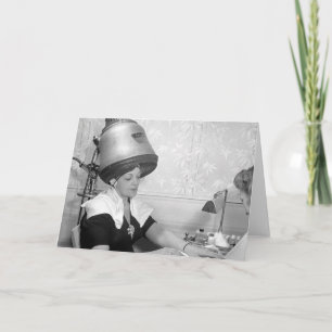 Cartão Day of Glamour Vintage Beauty Parlor New York City