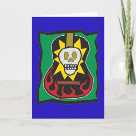 Cartão Day of the Dead Guitar Skul Blue w/Green