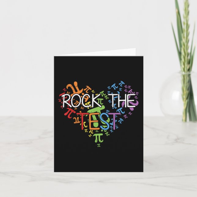 Cartão Day Rock The Test Teacher Testing Day Rainbow Teat (Frente)