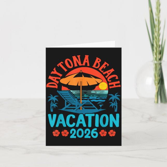 Cartão Daytona Beach Florida 2026 Family Vacation Summer  (Frente)