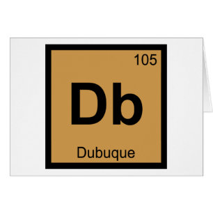 Cartão Db - Dubuque Iowa Química Símbolo da Tabela Periód