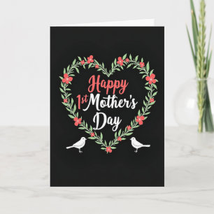Cartão de 1º Dia das Mães Floral