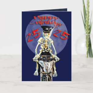 Cartão de 25 para motociclista de Skeleton