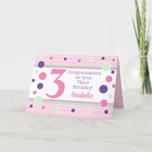 Cartão de 3º aniversário personalizado!