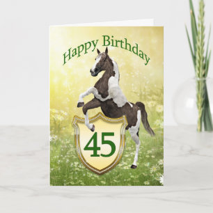 Cartão de 45.o aniversário com cavalo de criação
