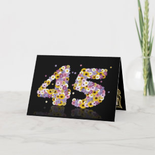Cartão de 45.o aniversário com letras em branco