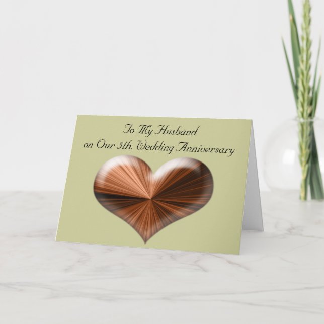 Cartão de 5º Aniversário de Casamento para o Meu M (Frente)