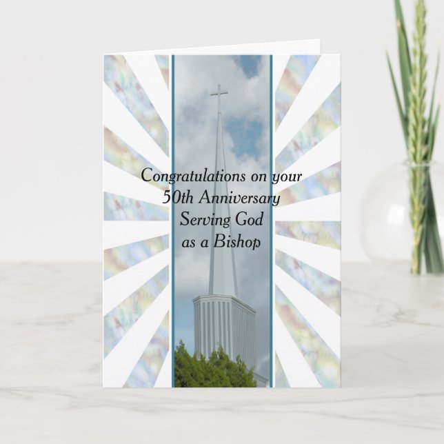 Cartão de 50 anos servindo a Deus (Frente)