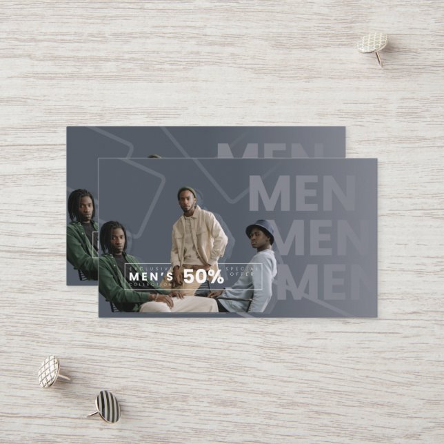 Cartão de 50% de desconto para homens (Frente/Verso In Situ)