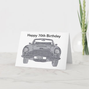 Cartão de 70 para amantes de carros clássicos brit