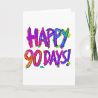 Cartão de 90 Dias de Sobriedade com envelope ~ 13x