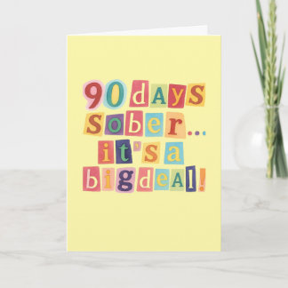 cartão de 90 dias de sobriedade com envelope 5x7