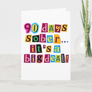 cartão de 90 dias de sobriedade com envelope 5x7