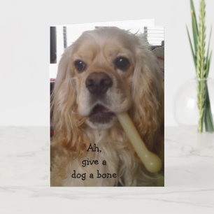 CARTÃO DÊ A UM CÃO UM OSSO/TENHA UM ANIVERSÁRIO FELIZ