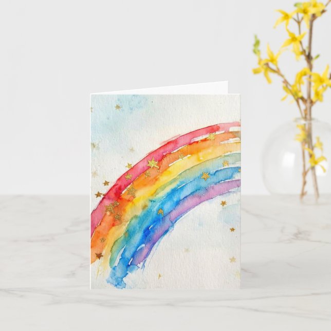Cartão de Abertura Arco-íris. (Flor Amarela)