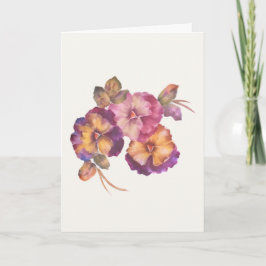 Cartão de Abertura com Pensées Pintadas à Mão