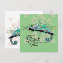 Cartão de Abertura Elegante Camaleão Pintado Plano