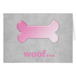 Cartão de Abertura em Branco Osso de Cachorro Rosa