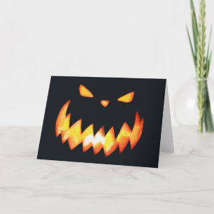 Cartão de Abóbora Assustado do Halloween
