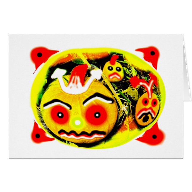 Cartão de abóboras assustadoras do Halloween (Frente Horizontal)