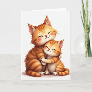 Cartão de Abraço de Gato do Dia das Mães