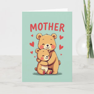 Cartão de Abraço de Mãe de Urso Fofinho
