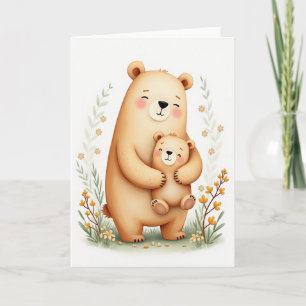 Cartão de Abraço do Urso de Bolinhas