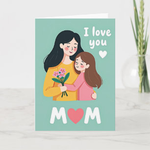 Cartão de Abraço Eu Amo Você Mamãe
