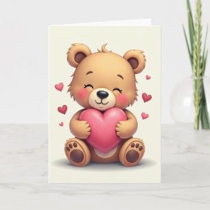 Cartão de Abraços de Amor de Urso Fofo