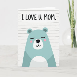 Cartão de Abraços do Urso de Amor Mãe