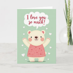 Cartão de Abraços do Urso Eu Te Amo