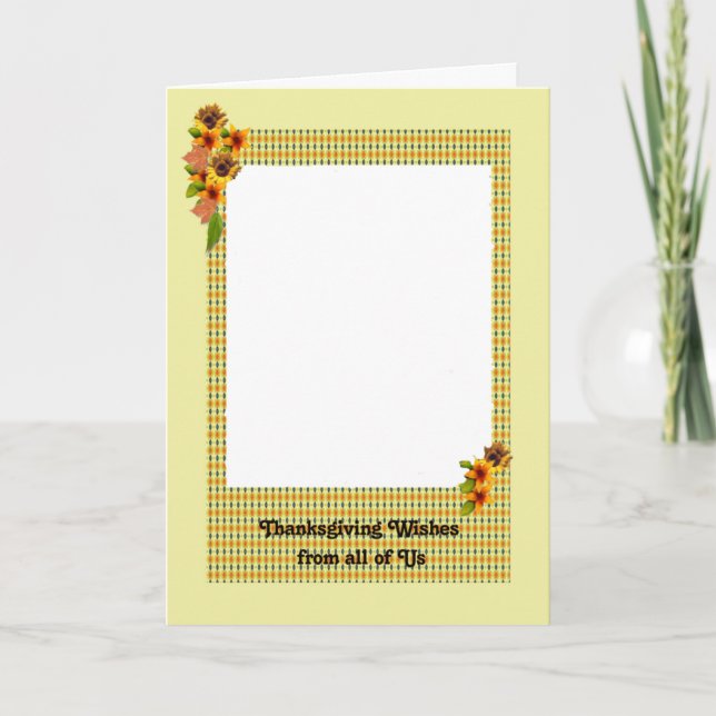 Cartão De Ação De Graças, Adicione Sua Foto Da Fam (Frente)