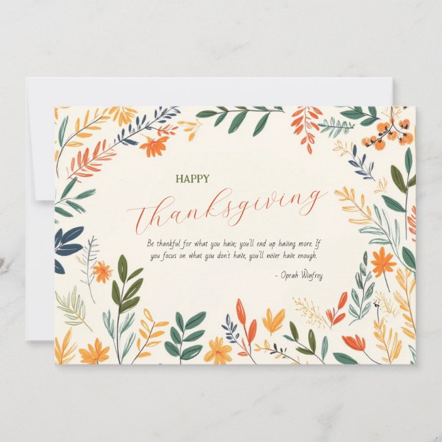 Cartão de Ação de Graças com foto personalizada (Frente)